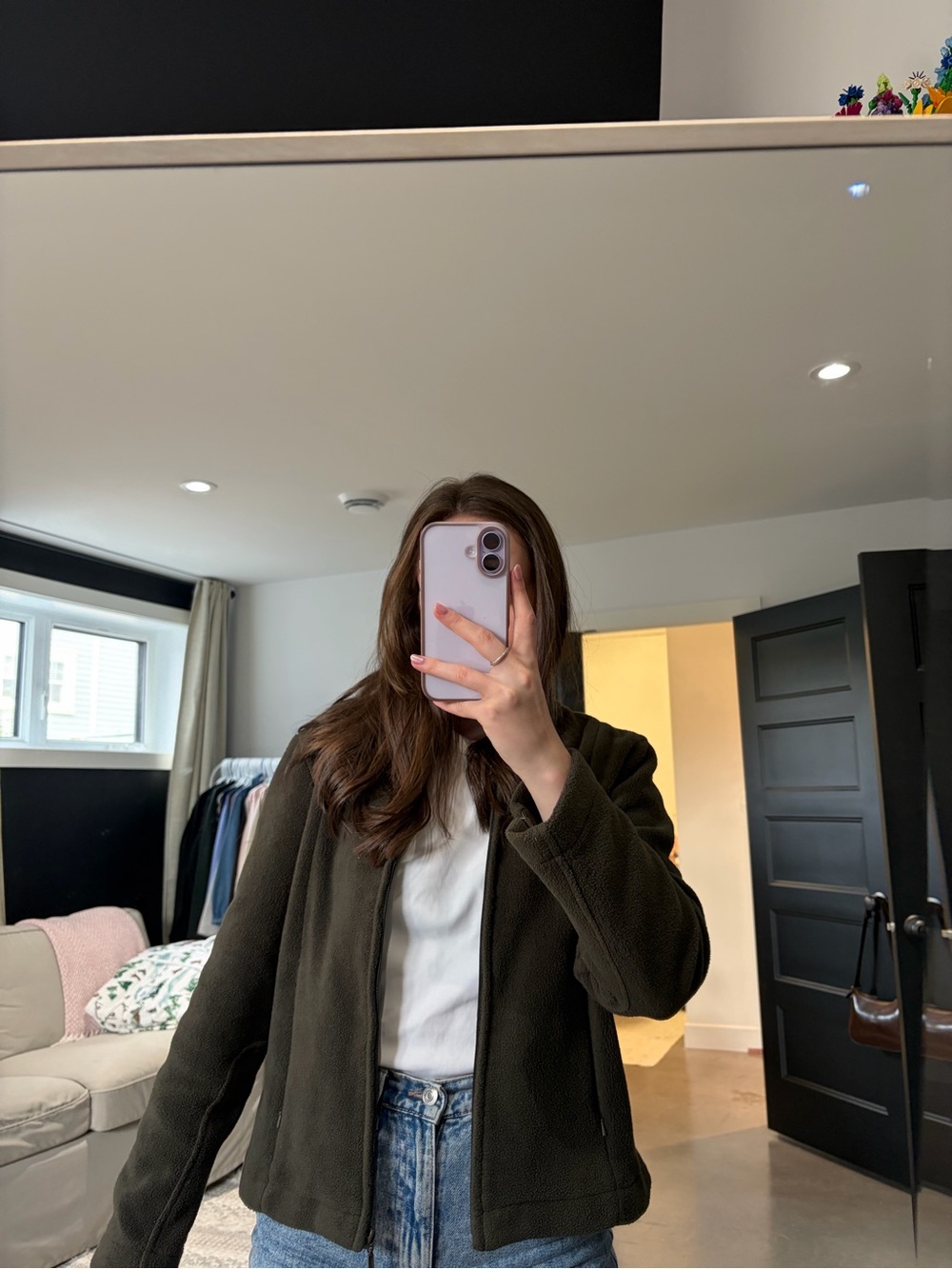 Women's Olive Green Fleece Jacket -
